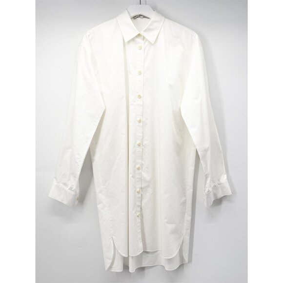 Tibi Eco Poplin Twisted Sleeve White Shirt Dress XS - Picture 2 of 13